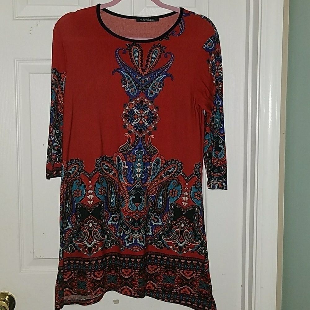 Mechant printed dress Sz S Never worn